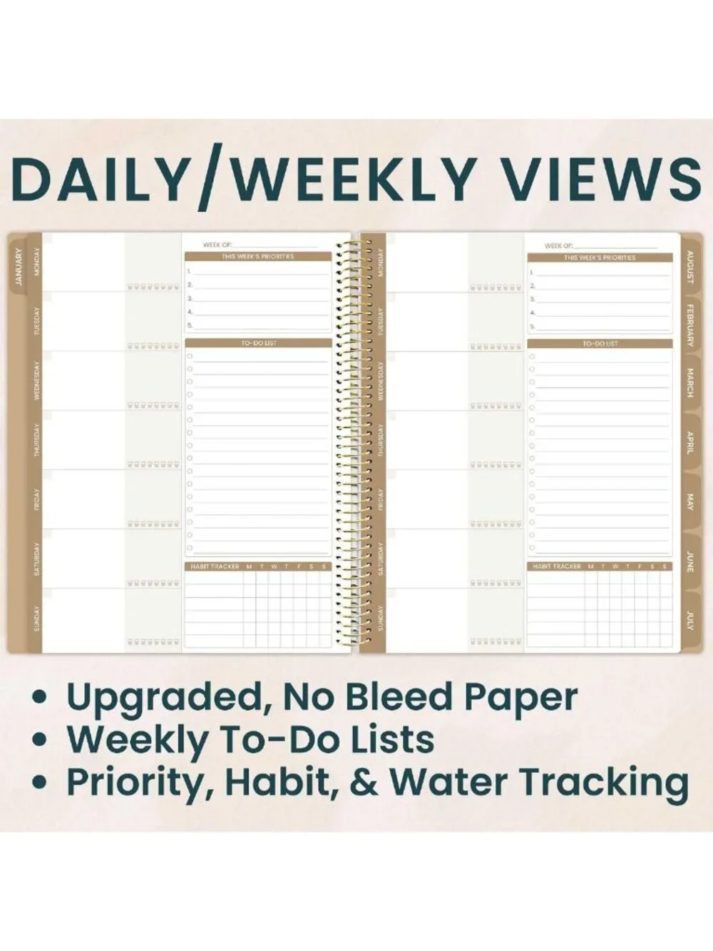 Ultimate Monthly & Weekly Undated Planner & Notebook - 9